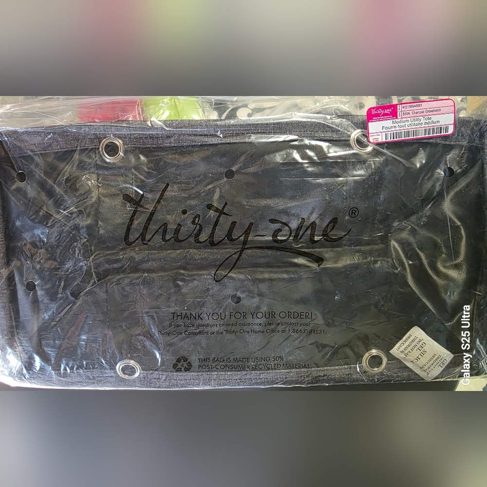 Thirty-One Gray Utility Tote - Medium